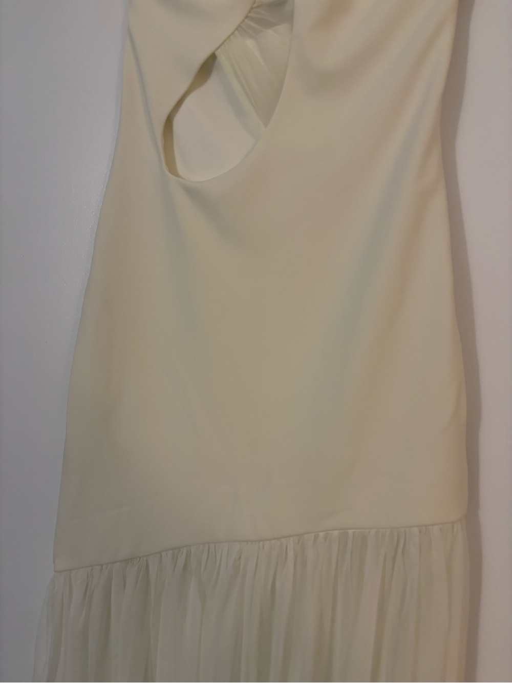 Meshki Aubree Crepe And Mesh Maxi Dress - Halter Cutout Ivory Size Small NWT - Picture 6 of 7